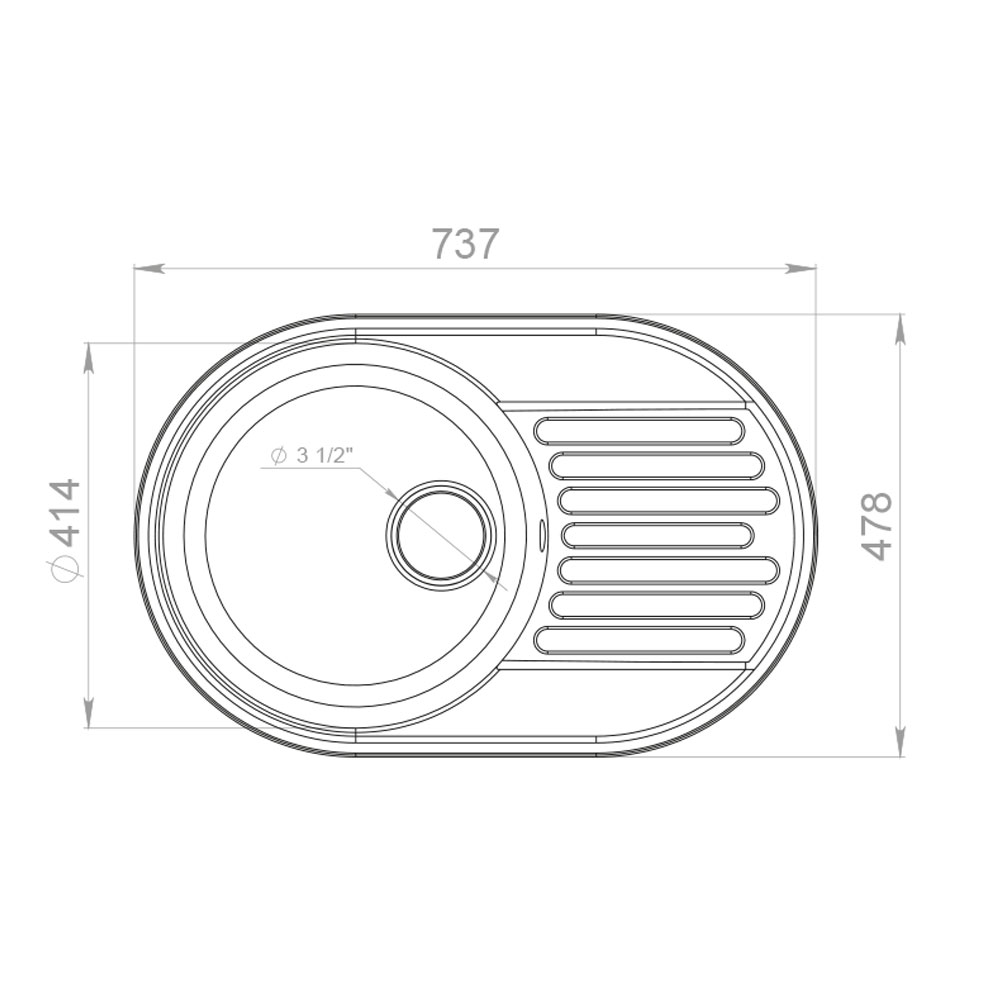 RQ55 топаз Мойка кухонная прямоугольная Raiber  - Вид №1
