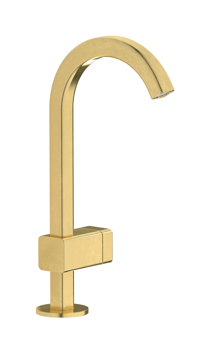 Монорычажный прогрессивный смеситель на раковину в комплекте с донным клапаном. WE ARE IB eo200on_1 Natural Brass Elio