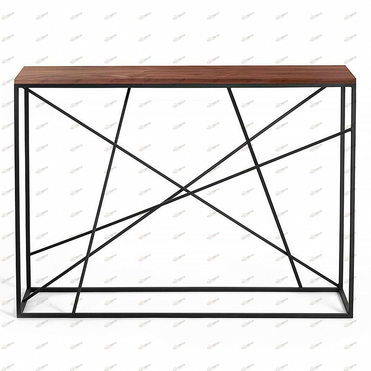 Консоль черная с деревянной столешницей, американский орех Wilson INTELLIGENT DESIGN  261018 Черный;орех;коричневый 