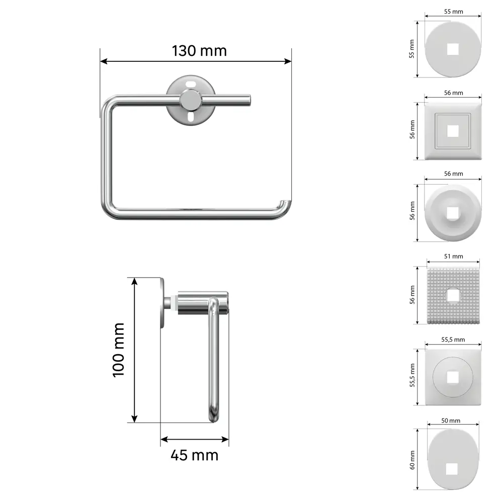 Держатель туалетной бумаги Lemer You-Design металл цвет хром STLM-2113407 - Вид №4
