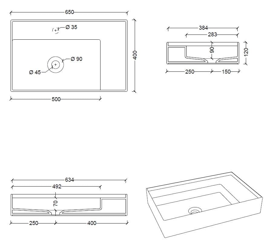 Керамическая прямоугольная столешница Alice Ceramica HIDE ARCH-00126729 - Вид №24
