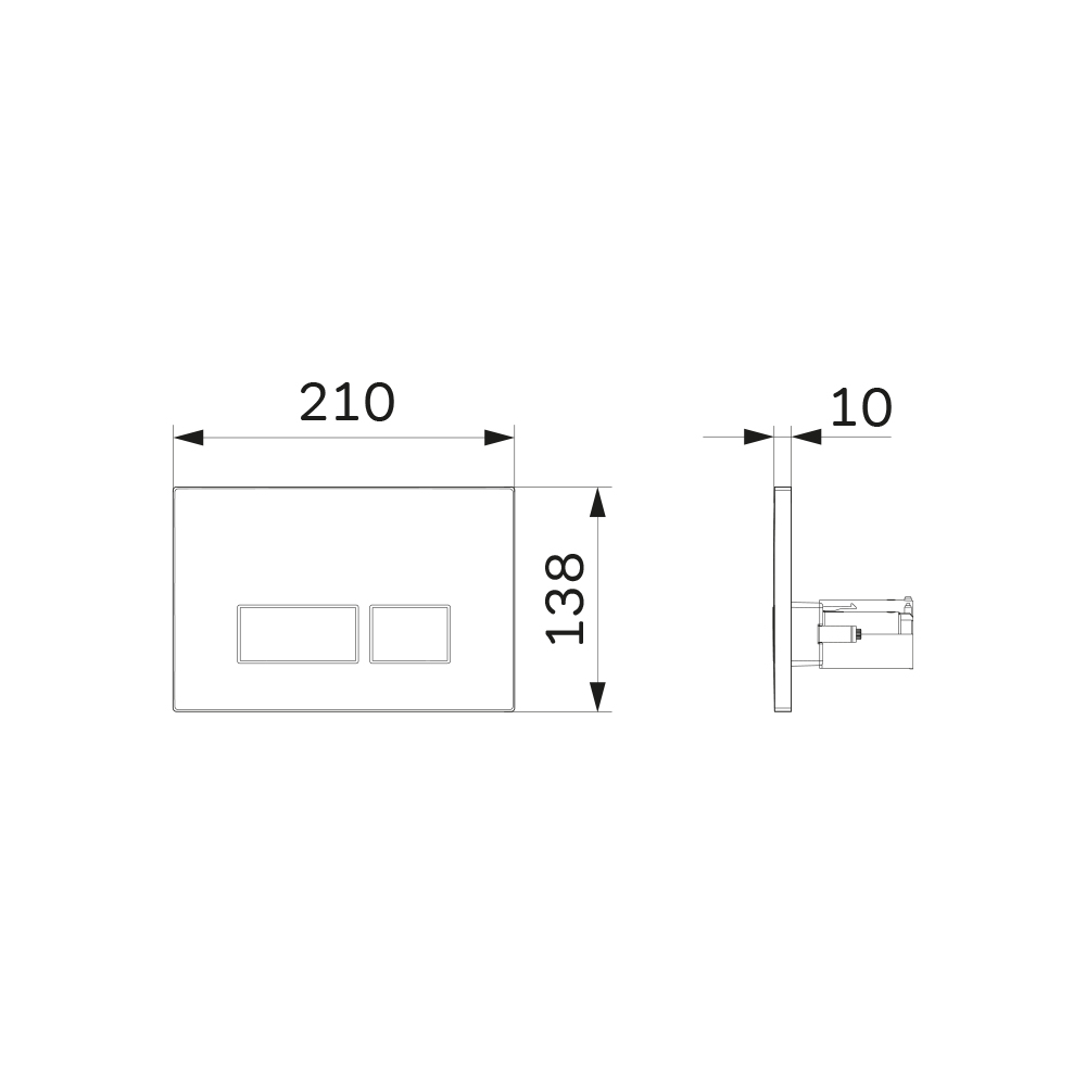 I047038 клавиша для инсталляции пневматическая пластик черный матовый AM.PM Pro S  - Вид №1
