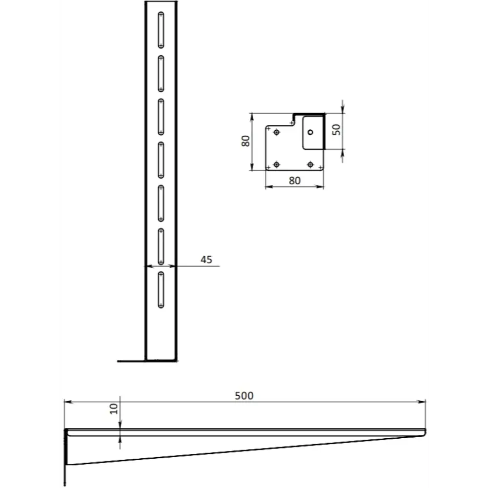 Штанга для стенового хомута Металлик и Ко 430/1 мм l-500 мм STLM-2161379 - Вид №5