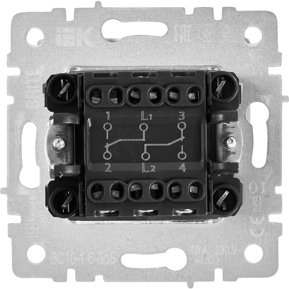 IEK Brite - проходной выключатель на 2 клавиши, матовый белый 87761699 STLM-1101509 - Вид №2