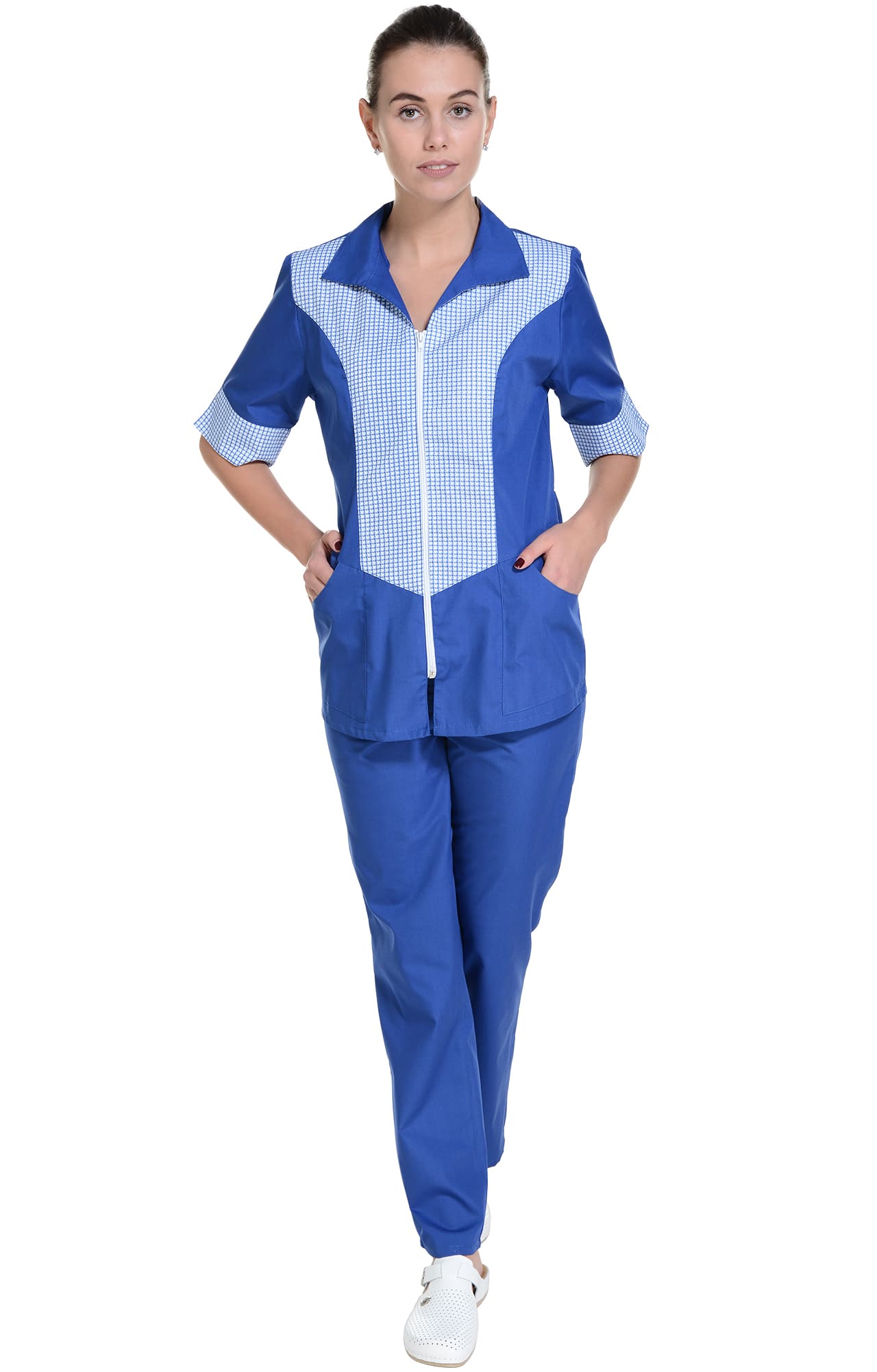 66084 Костюм "Грация" василек  Одежда для обслуживающего персонала  размер 44 Спецодежда  - Вид №16