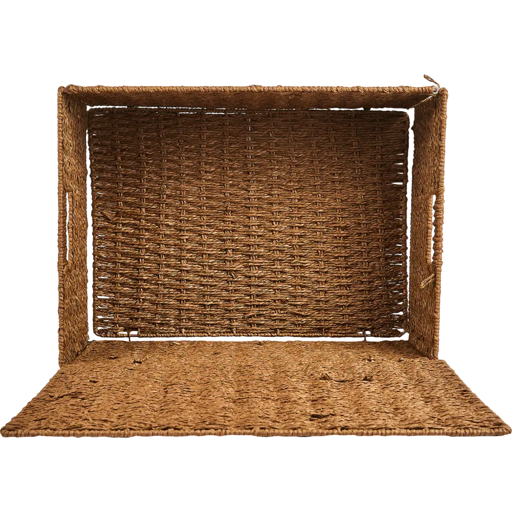 Корзина с крышкой для хранения 45x21x33 см бумага цвет коричневый SPACEO Kub STLM-2003506 - Вид №2