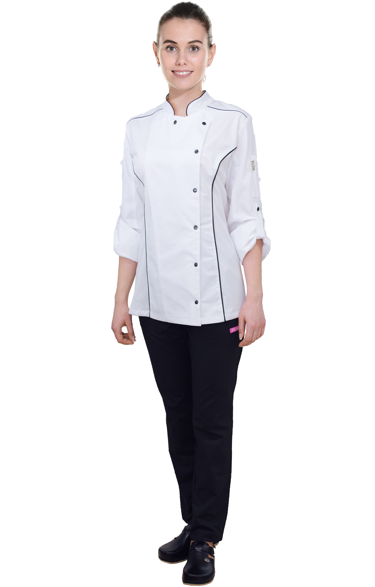 67689 Китель поварской женский цвет white (белый) RICON  Одежда для поваров  размер 46 (M)  - Вид №5