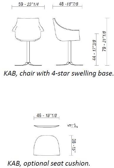 ESTEL GROUP Поворотное кожаное кресло с 4-мя спицами Kab sun-id-1486617 - Вид №3