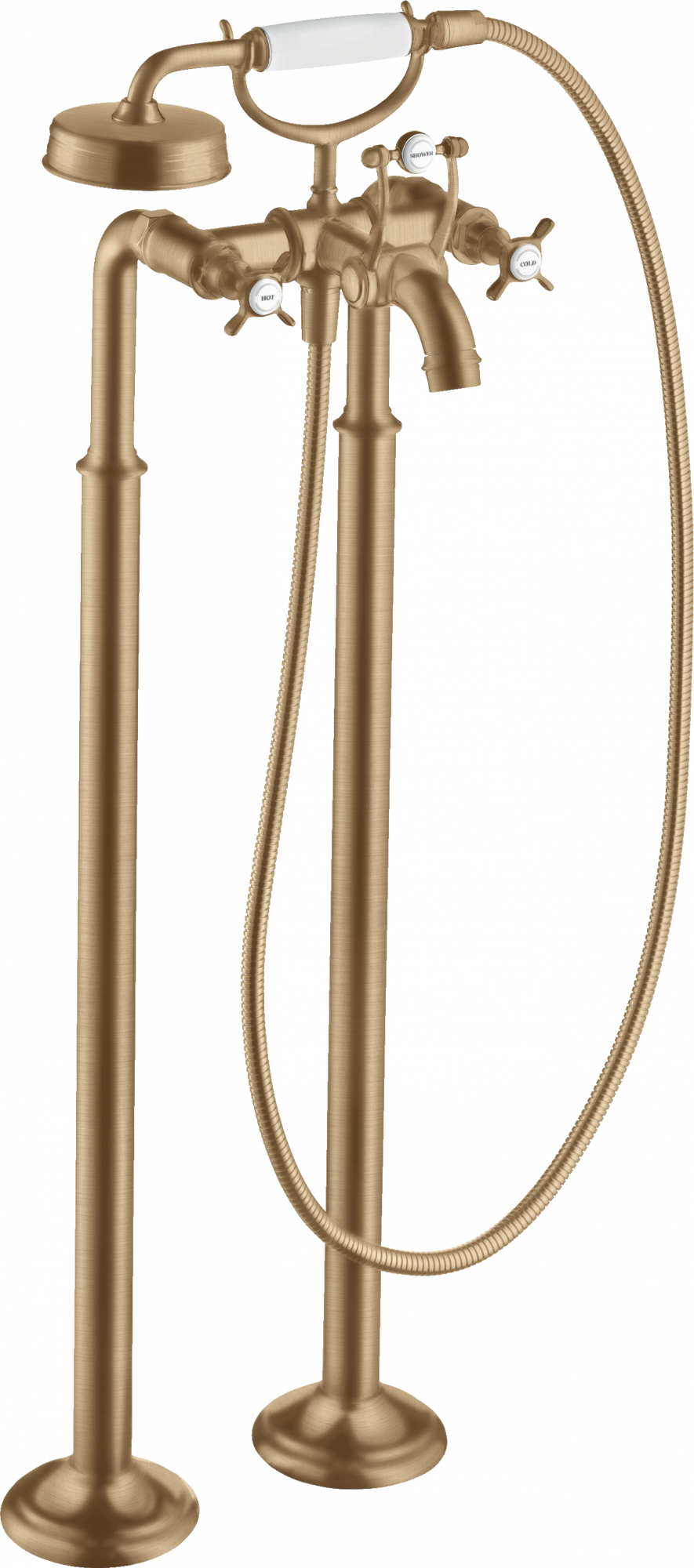 16547140 Смеситель для ванны 2-хручный напольный с поперечными ручками AXOR MONTREUX