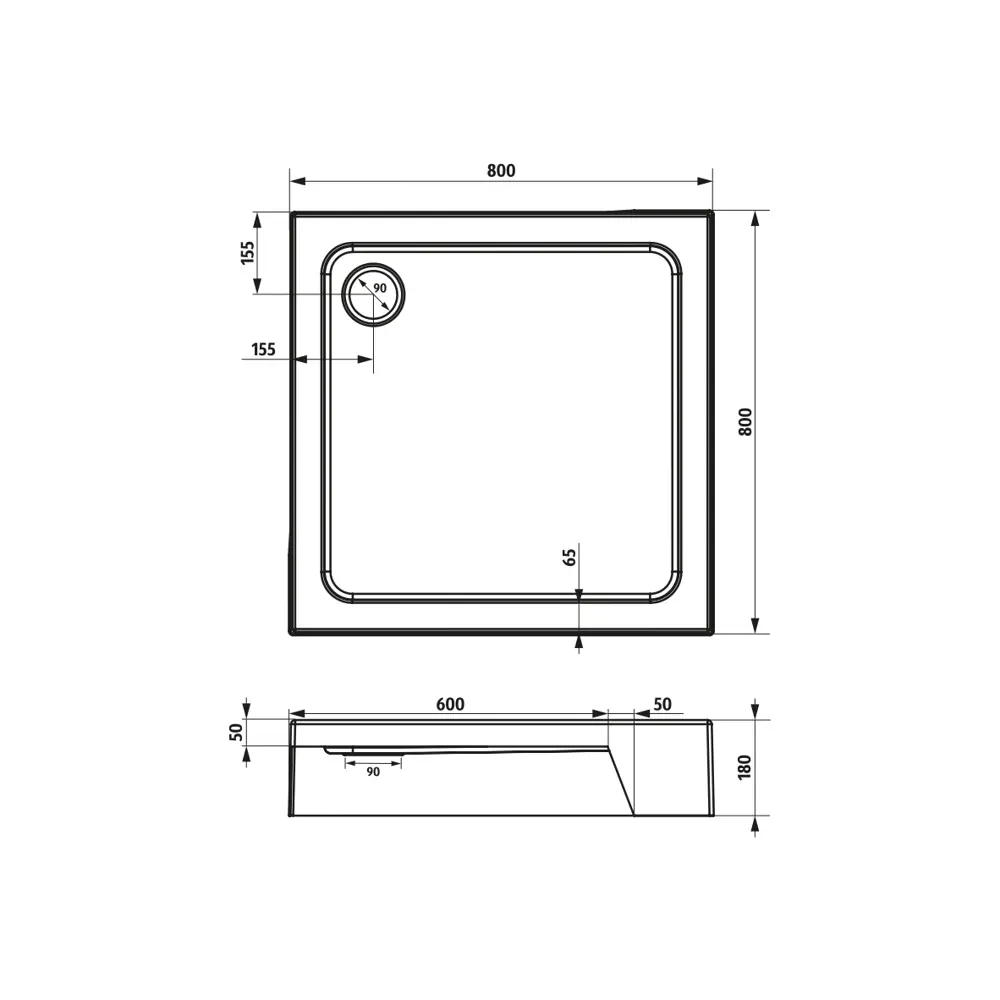 Душевой поддон SENSEA Basic 80×80 см - акриловая основа для современной душевой зоны 82658170 STLM-0033003 - Вид №6