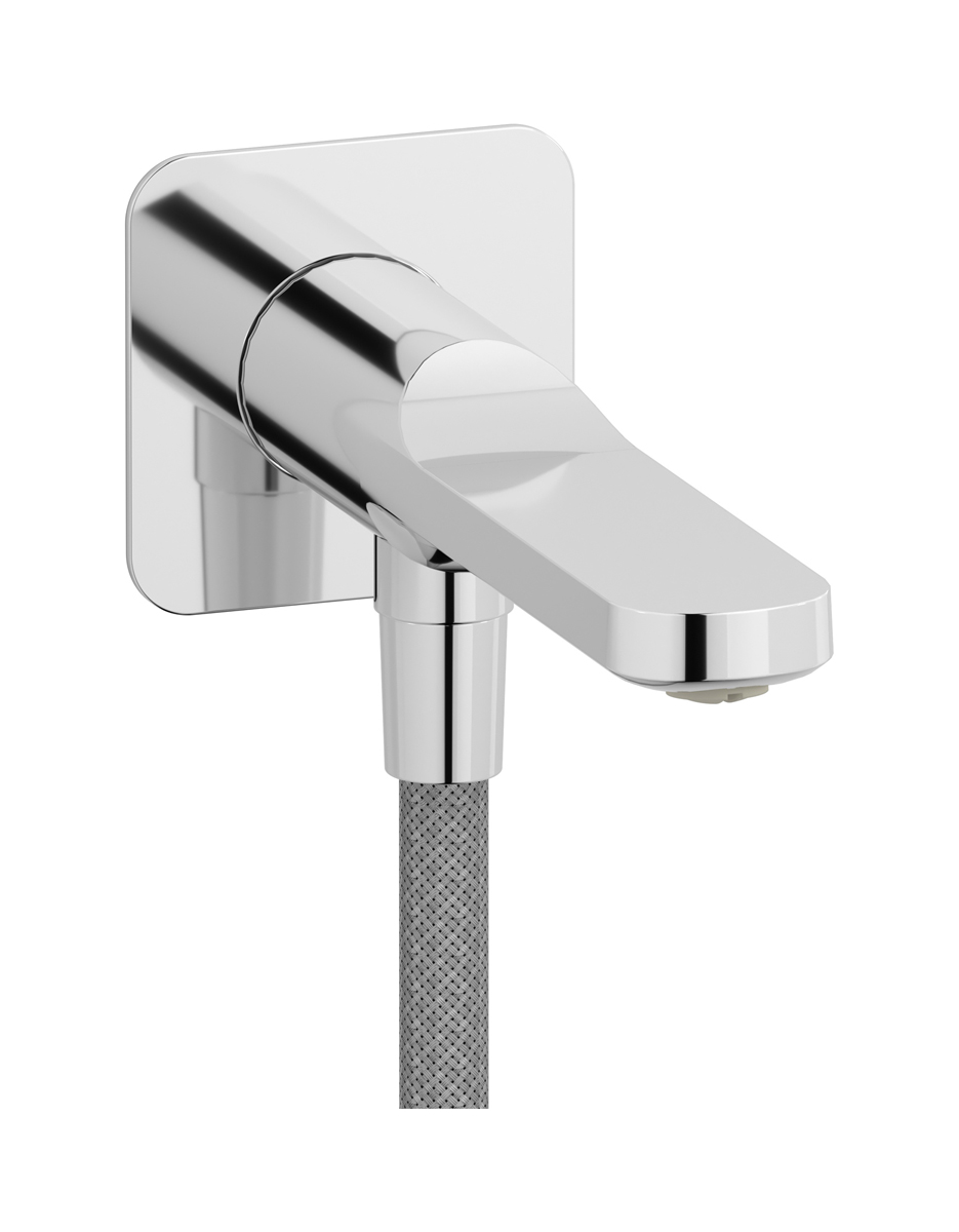 Настенный излив со встроенным дивертером и креплением для душевого шланга. WE ARE IB tw310ss Chrome TAAAC