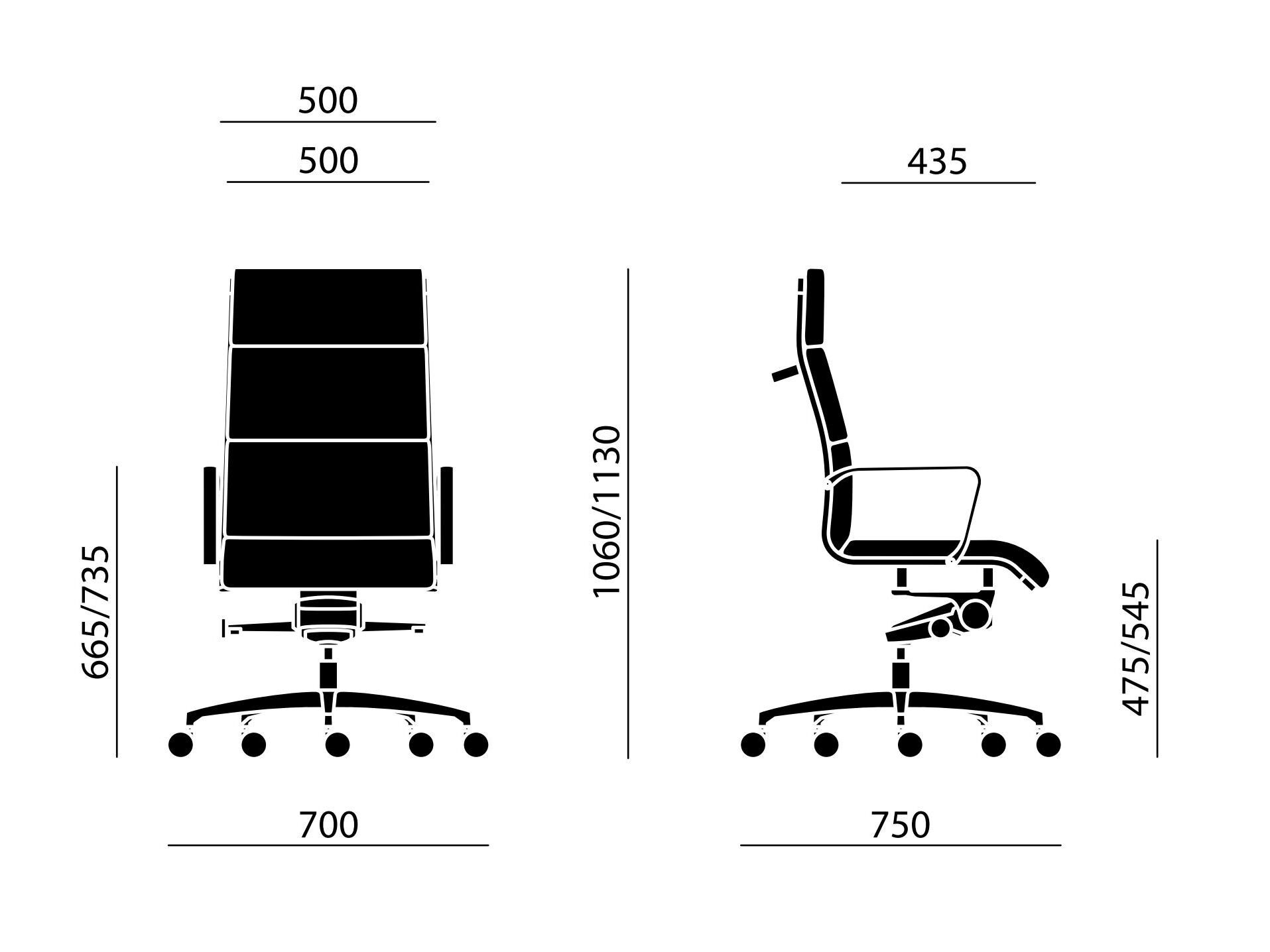 5-спицевое вращающееся офисное кресло с высокой спинкой Nahu Aalborg Soft ARCH-00033735 - Вид №3