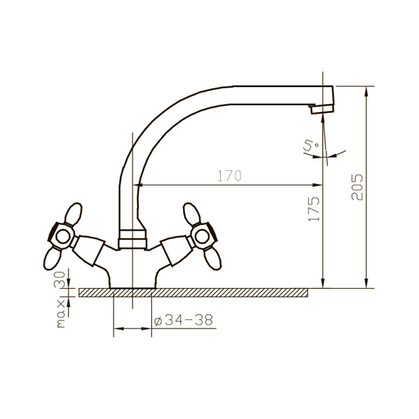 032 Turbo  Смеситель для кухни  ARGO kran 032turbo - Вид №1