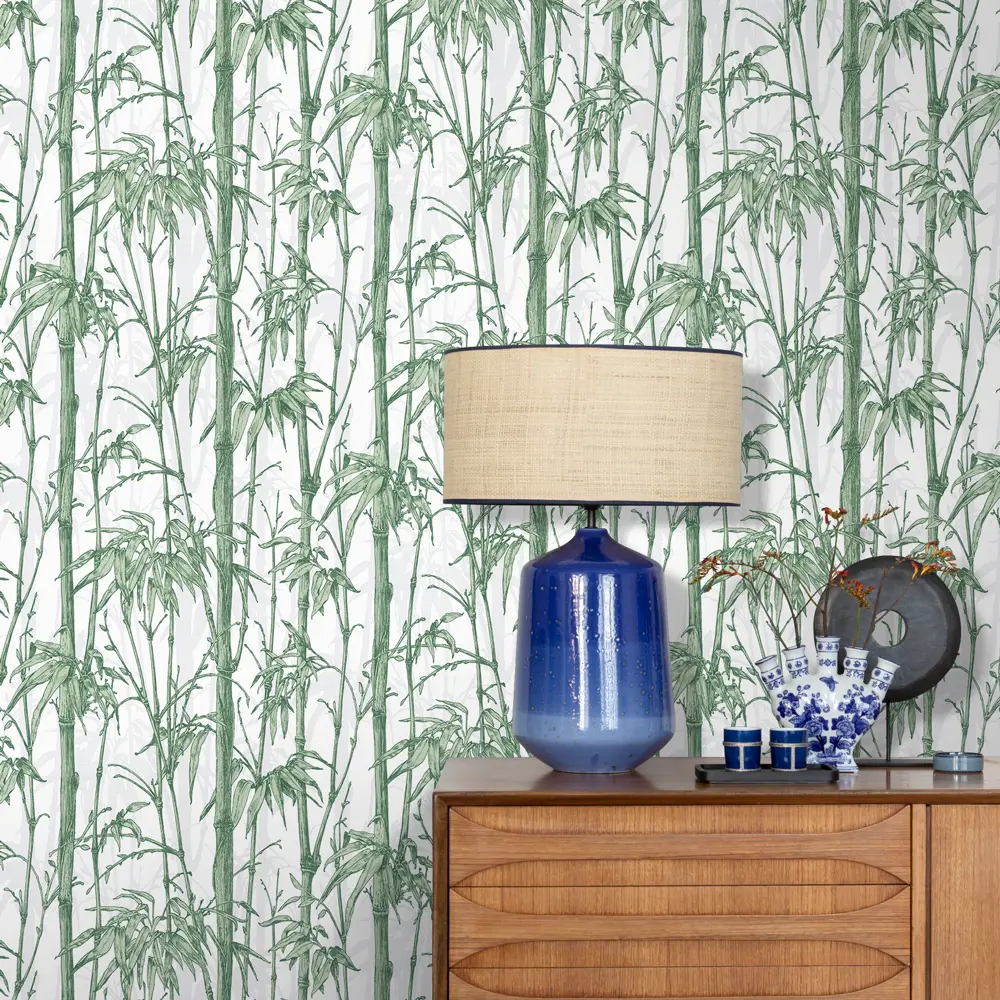 Обои флизелиновые Rasch Florent Бамбук зеленые 1.06 м м R819946 Florentine STLM-2005328 - Вид №2