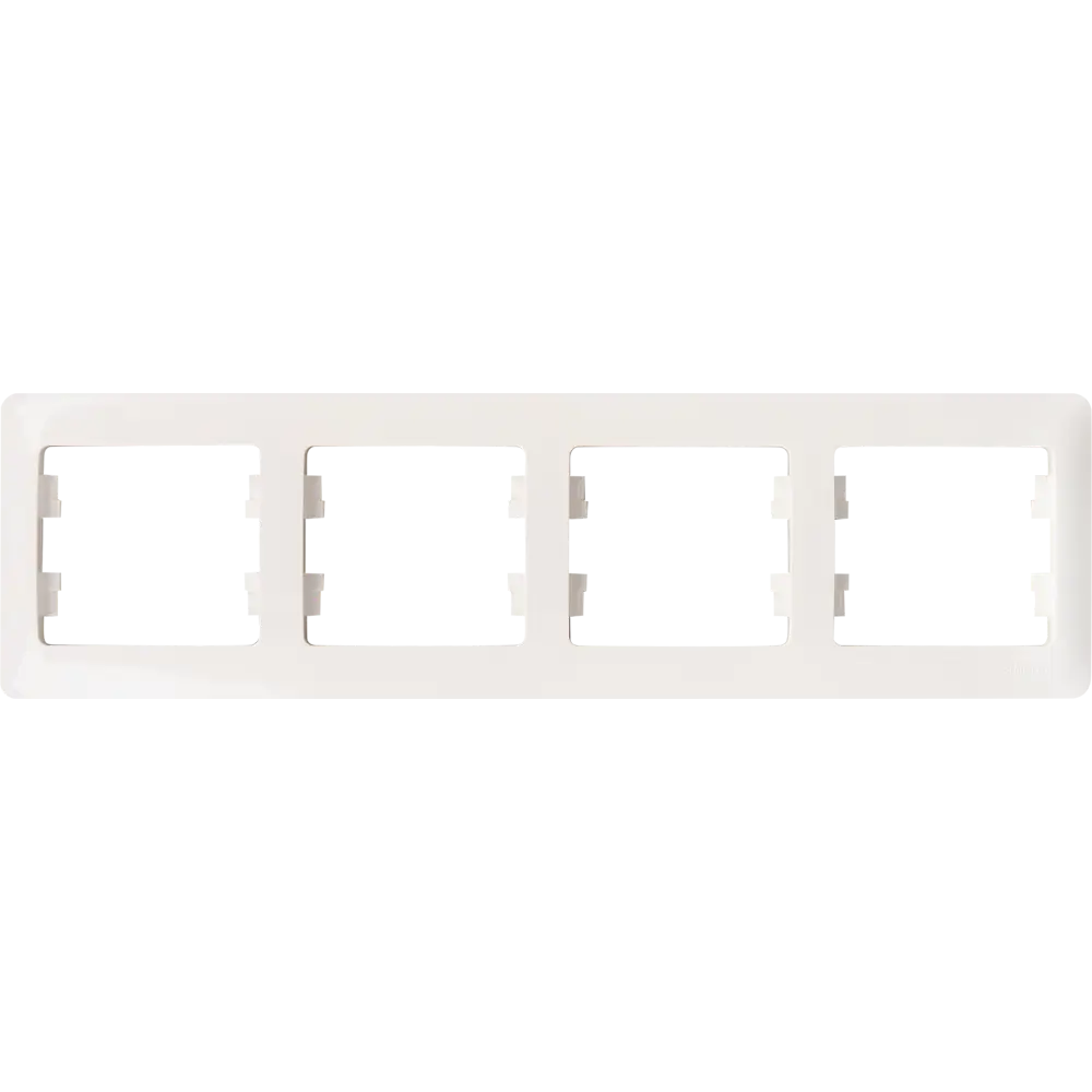Рамка для розеток и выключателей Systeme Electric Glossa 4 поста четверная цвет молочный STLM-2111999