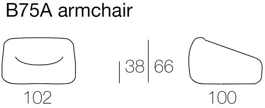 Paola Lenti Мягкое кресло со съемным чехлом Smile B75a - Вид №3