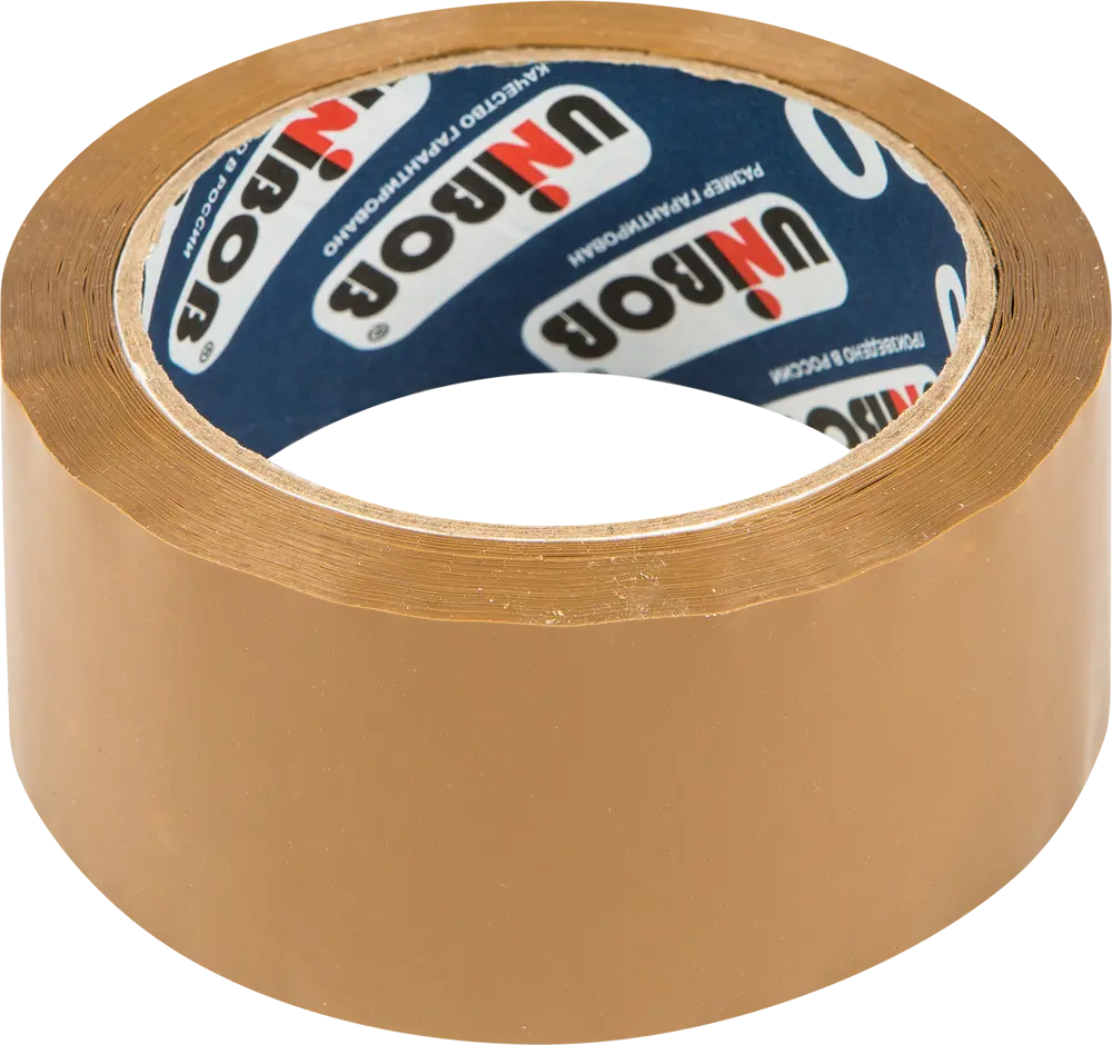 Упаковочный скотч UNIBOB 600 - профессиональная клейкая лента коричневого цвета 12150954