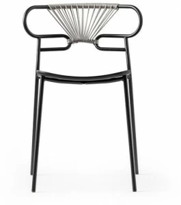 TrabA' Штабелируемый стул из металла и полиуретана Genoa 0047/48-met-cross-pu