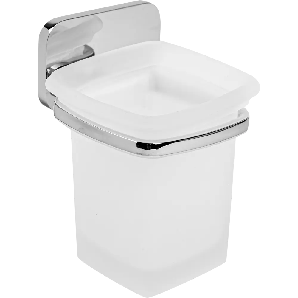 Стакан для зубных щёток подвесной «Kraft», стекло, цвет хром BRISSEN STLM-2211900