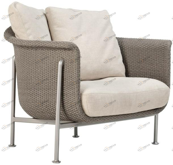 JANUS et Cie Кресло из морской веревки с подлокотниками Gina sun-id-1383760