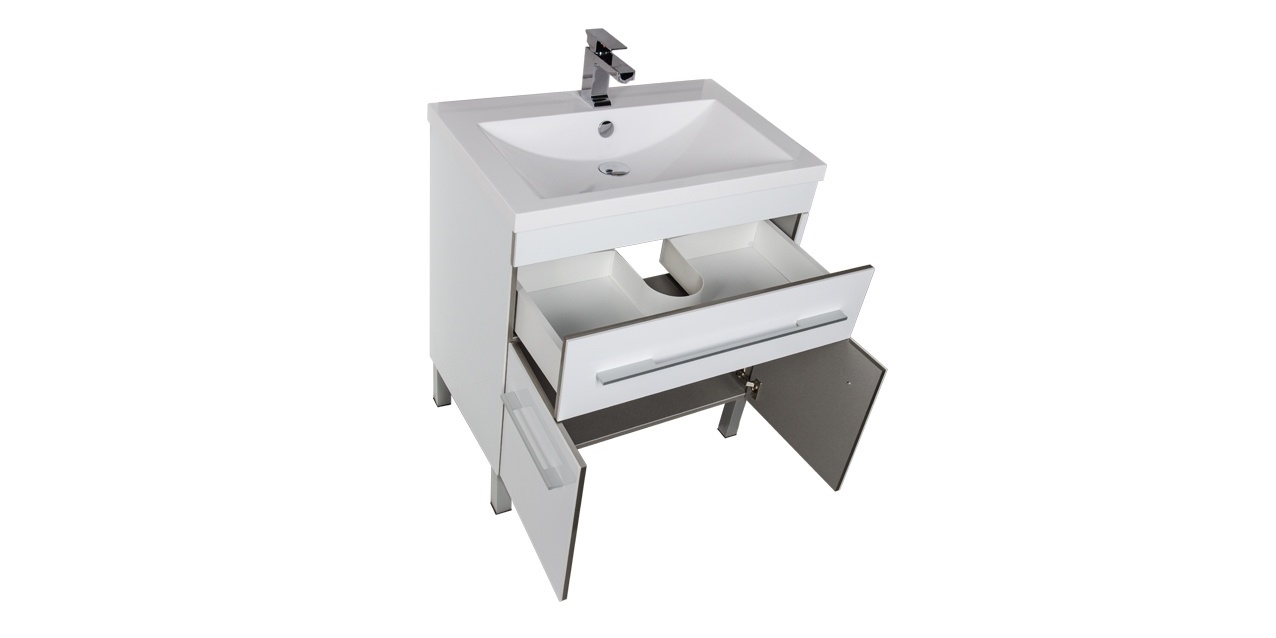 Комплект мебели Aquanet Верона 75 белый (напольный 1 ящик 2 дверцы) 00182946 - Вид №3