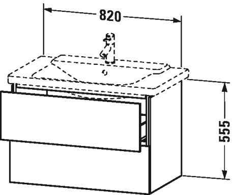 LC624709191 L-Cube Тумбочка подвесная Серо-коричневый декор Duravit - Вид №1