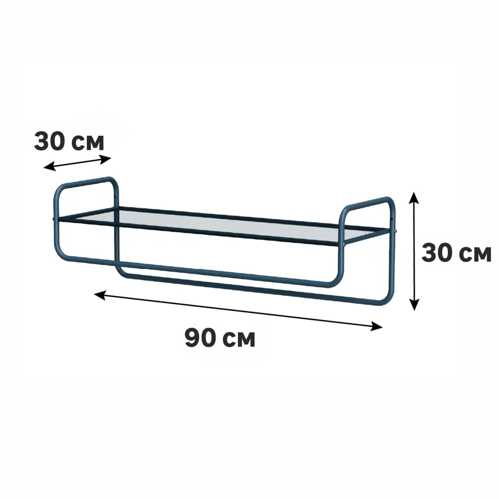 Полка для прихожей Spaceo 90x30x30 см металл цвет синий STLM-2166059 - Вид №2