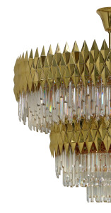 Подвесной светильник из нержавеющей стали с кристаллами