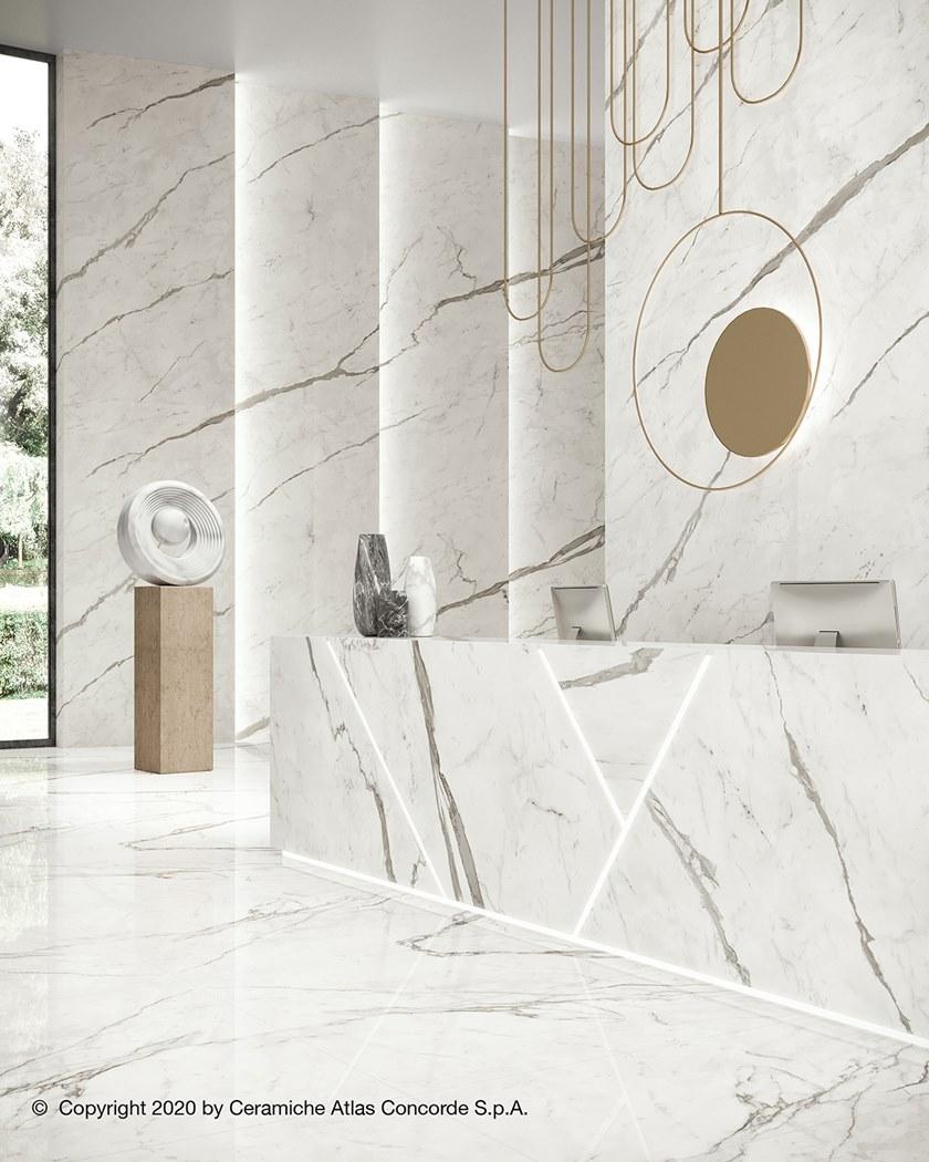 Atlas Concorde Белая плитка для стен с эффектом мрамора Marvel shine sun-id-1375735 - Вид №26