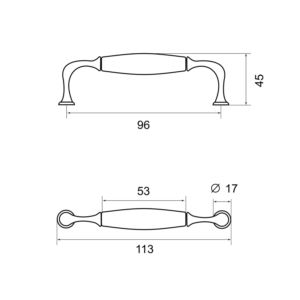 Мебельная ручка-скоба Casalingo ЦАМ 96 мм матовый черный PALLADIUM STLM-2131458 - Вид №2