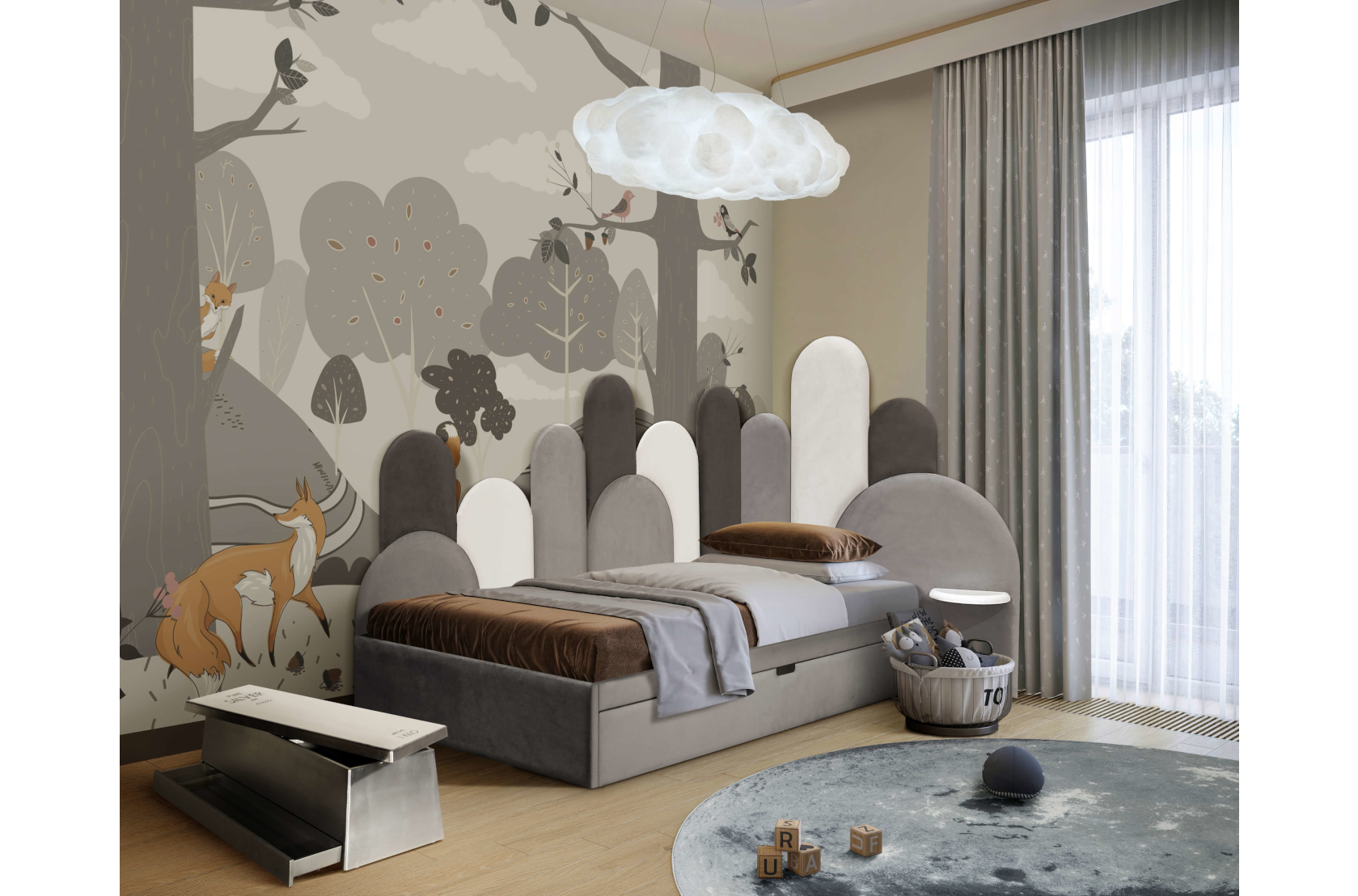 CIST772 Ящик для игрушек Серебро Circu  - Вид №7