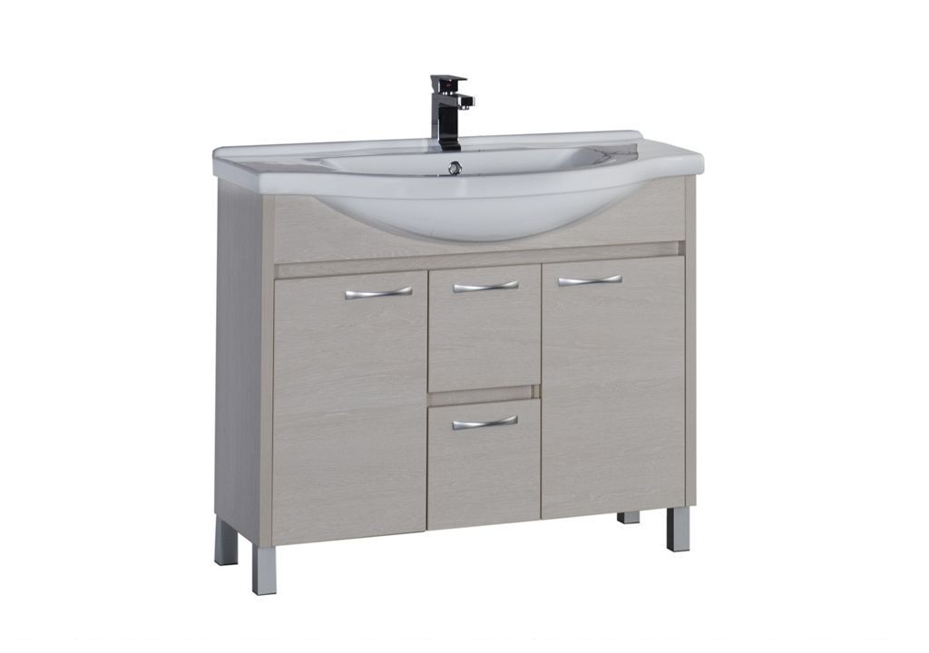 Тумба с раковиной Aquanet Донна 100 белый дуб 0016918200168866 - Вид №1