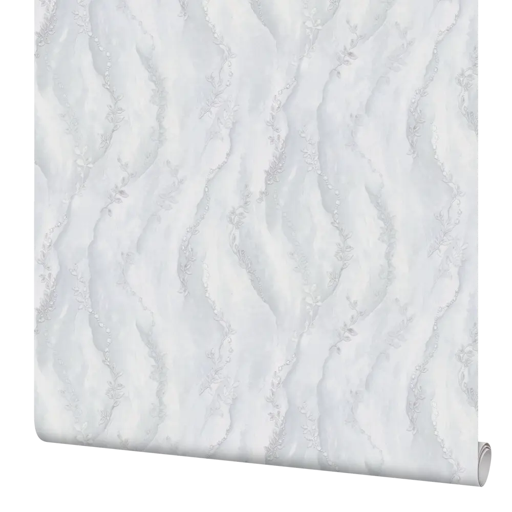 Флизелиновые обои Palitra Home Benua серые с растительным рисунком 89427529 STLM-1571796