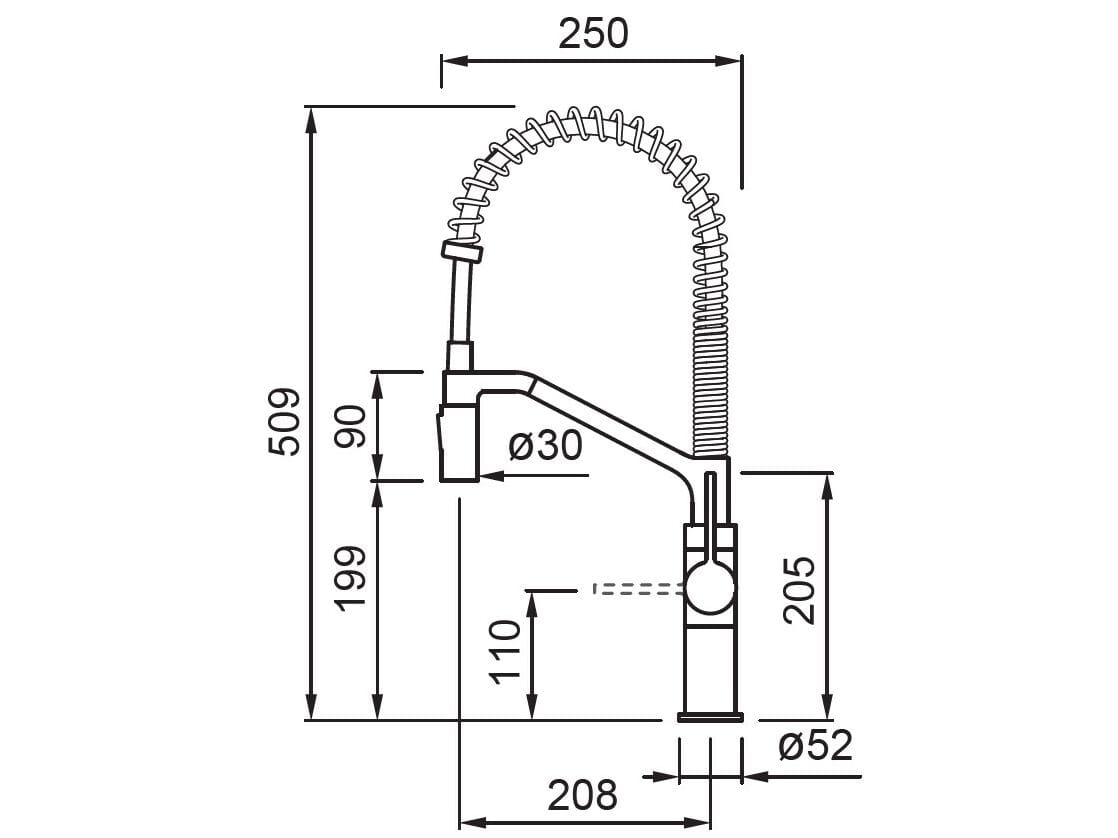 Смеситель для кухни на одно отверстие с ручным душем Elleci Elleci Kitchen ARCH-00125381 - Вид №2