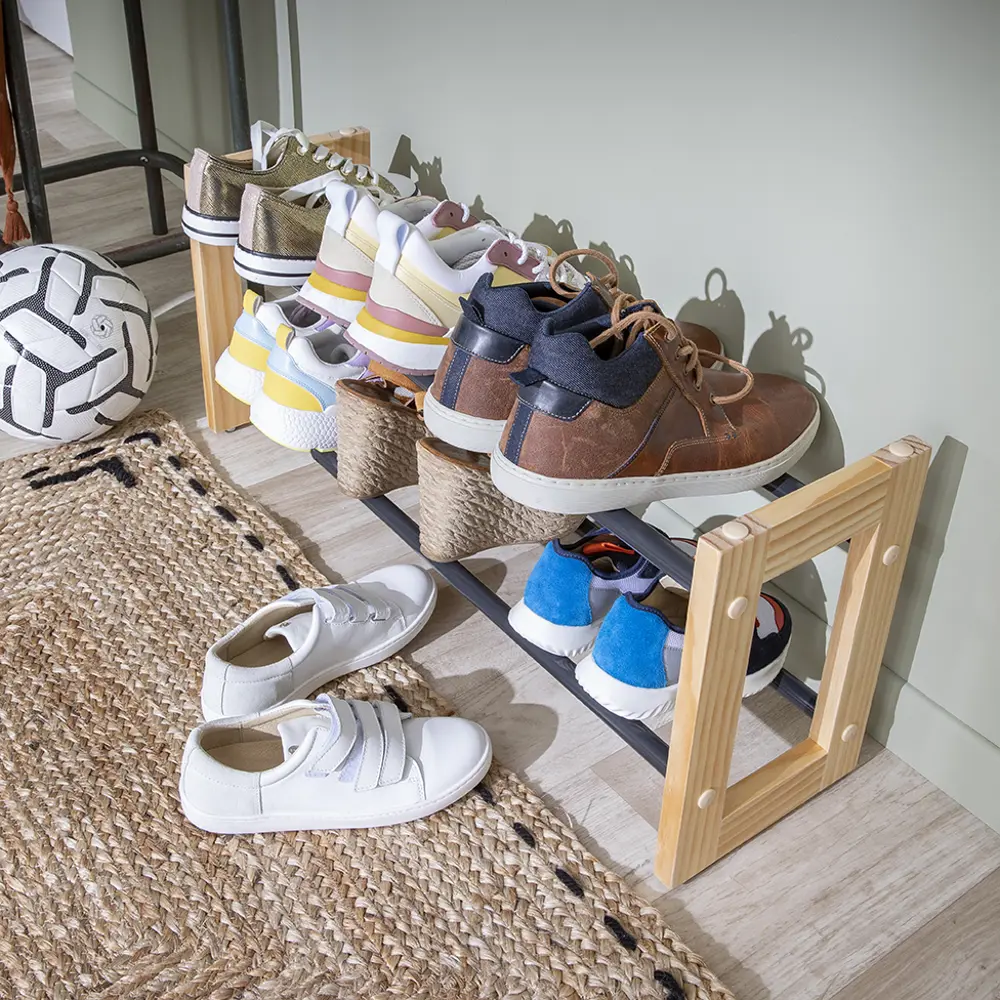 Подставка для обуви Spaceo 55x32x20.5 см дерево/сталь цвет чёрный STLM-2011919 - Вид №15