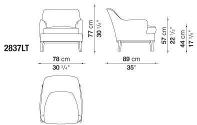Maxalto Кресло из ткани с подлокотниками Febo sun-id-1450199 - Вид №2