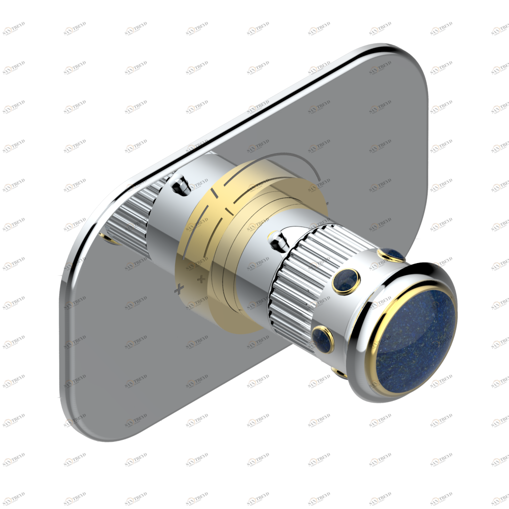 U7B-5100B Ручка регулировки для термостата THG, арт.5100A 1/2" и 5200A 3/4" Thg-paris Trocadéro с лазуритом Хром/золото U7B 5100B CAT.A