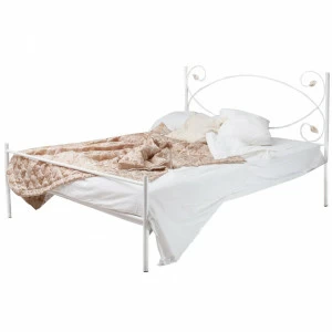 Кованая двуспальная кровать 160х200 с одной спинкой белая "Виктория" FRANCESCO ROSSI ВИКТОРИЯ 134631 Белый