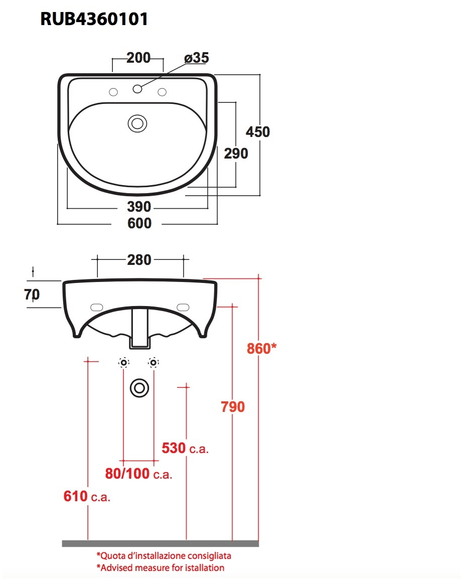 Подвесная раковина настенная овальная Olympia Ceramica RUBINO белая sun-id-1376329 - Вид №9