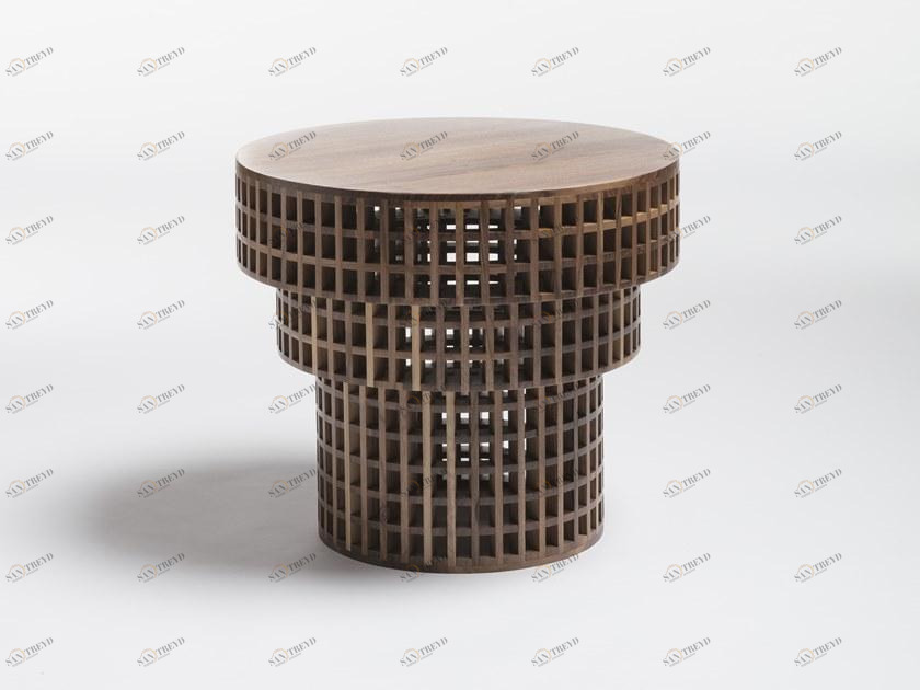 Medulum Низкий круглый журнальный столик из ореха Carabottino Car.tab 