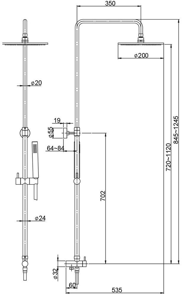 Paini RST3 50CR191ART4P3 душевая система  - Вид №1