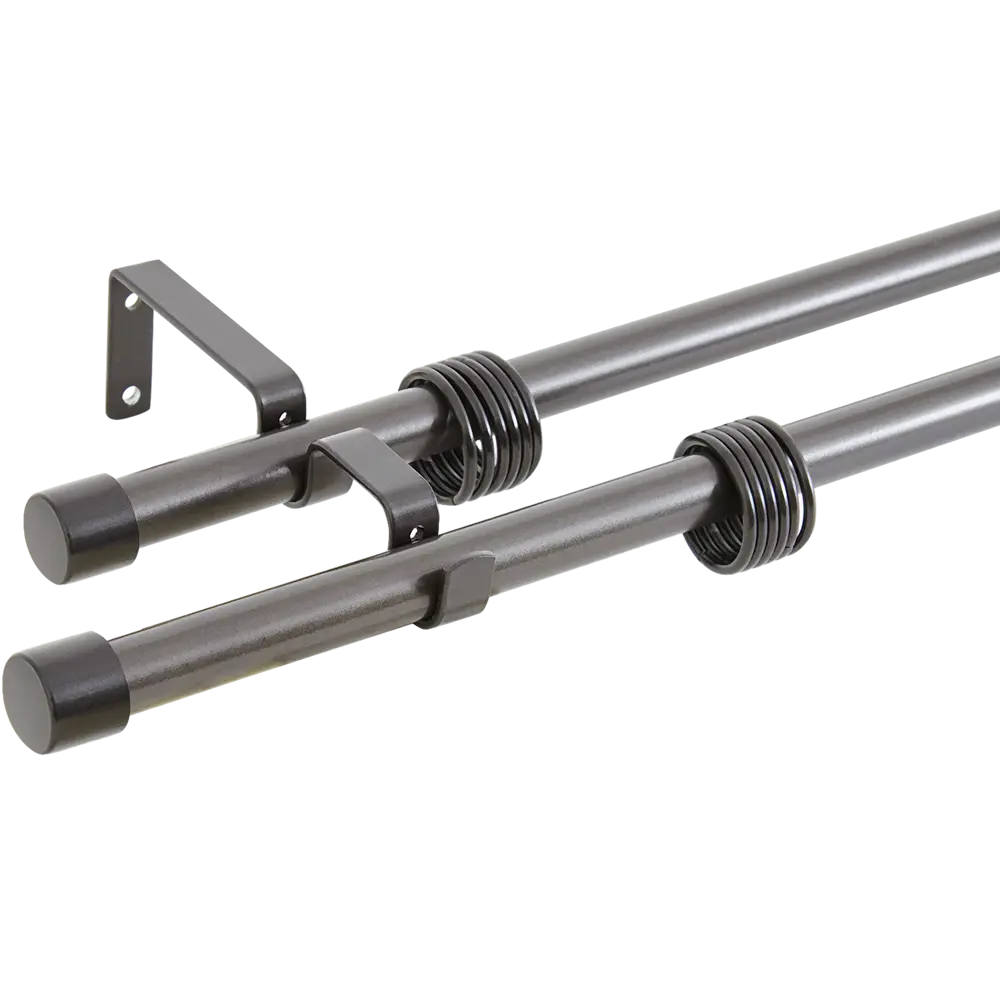 Карниз двухрядный раздвижной d19/16 мм заглушка 160-320 см цвет шоколад ORBIS STLM-2150406