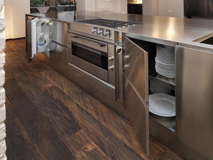 ABIMIS Кухня из нержавеющей стали на заказ с островом Atelier sun-id-1502875 - Вид №3