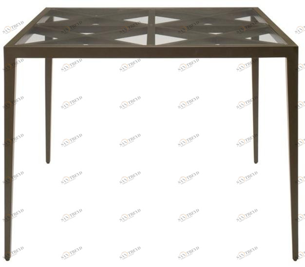 JANUS et Cie Квадратный обеденный стол из алюминия и стекла Azimuth sun-id-1445029