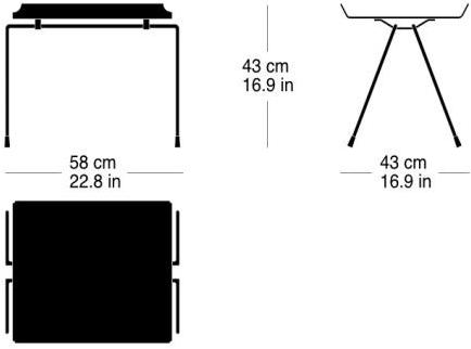 horgenglarus Низкий штабелируемый прямоугольный журнальный столик из фанеры  T-7030  - Вид №1