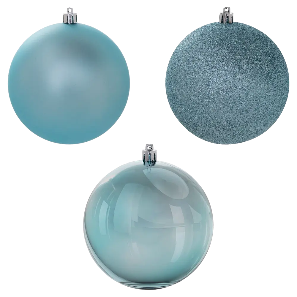 Набор елочных шаров KREAFORTA синий с блестками 8 шт. ø10 см 89420570 STLM-1584473 - Вид №3