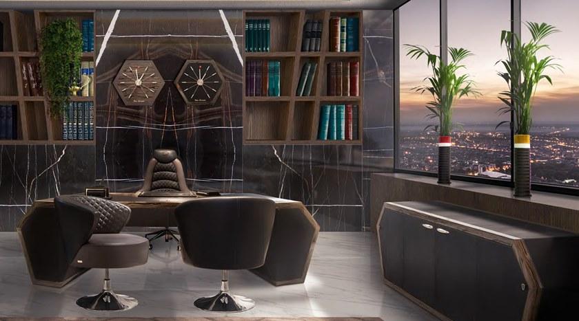 Tonino Lamborghini Casa Поворотное кожаное кресло Executive с 5-ю спицами и колесами Long beach sun-id-1411317 - Вид №2