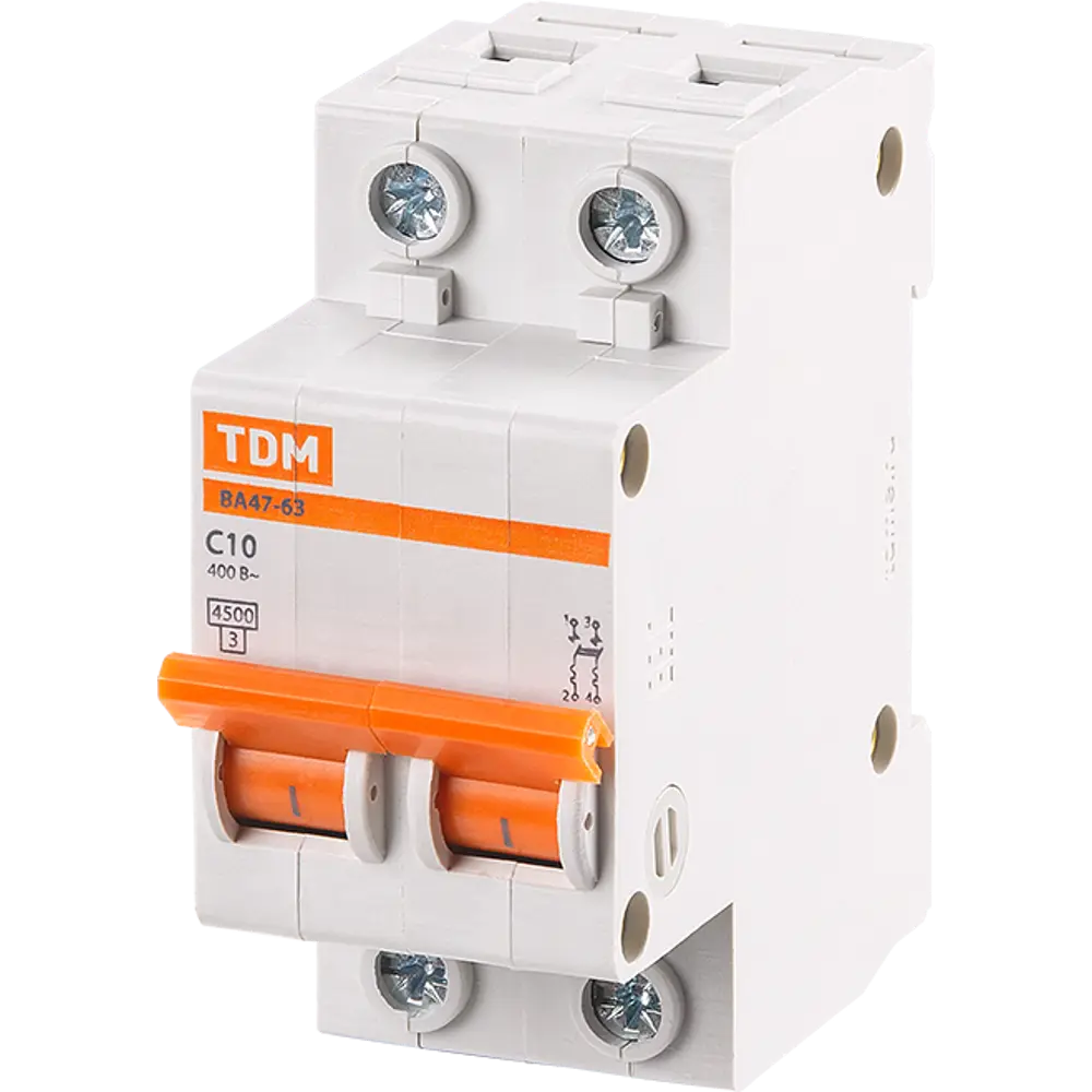 Автоматический выключатель TDM Electric ВА47-63 2P C20 А 4.5 кА SQ0218-0027 STLM-2141580 - Вид №1