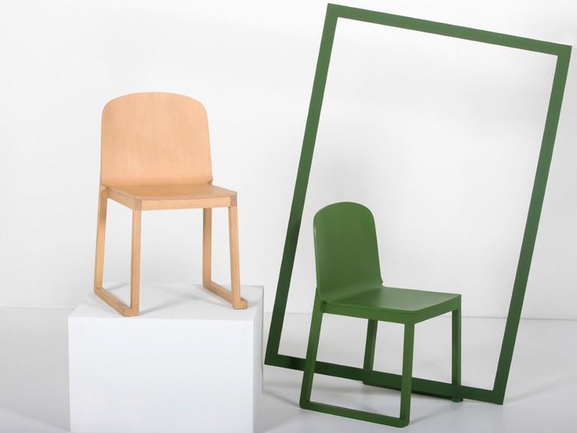 Anesis Штабелируемый стул на салазках из массива дерева  A90  - Вид №6