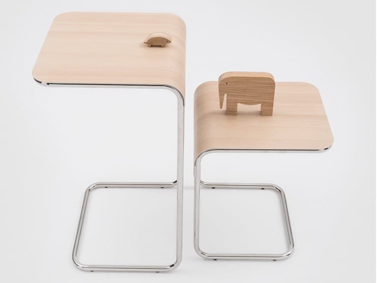 Хромированный металлический журнальный столик и столешница Dinoc Danese Milano Farallon ARCH-00107182 - Вид №1